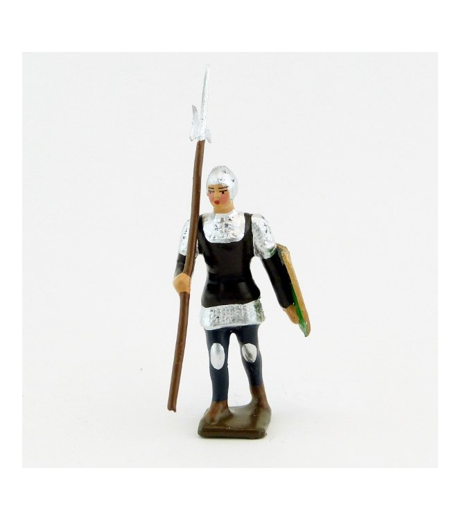 archer avec hallebarde, tunique marron sur cotte argent, bouclier no (8043A-005)