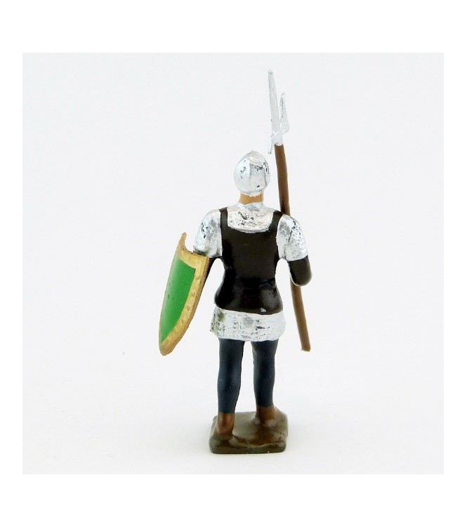 archer avec hallebarde, tunique marron sur cotte argent, bouclier no (8043A-005)