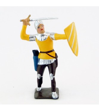 archer combattant à l'épee, tunique jaune