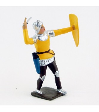 archer combattant à l'épee, tunique jaune