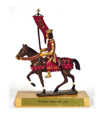 Richard Cœur de Lion à cheval, sur socle bois