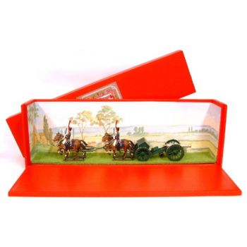 Canon Gribeauval,4 chevaux, en coffret diorama