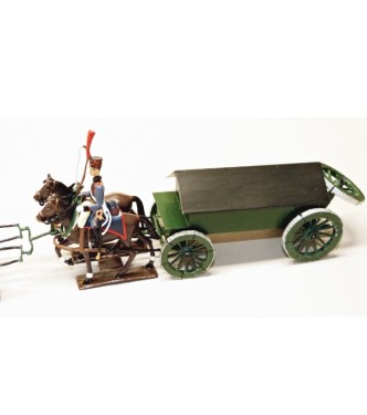 Caisson Gribeauval, attelage 4 chevaux