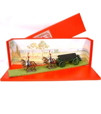 Caisson Gribeauval, 4 chevaux, en coffret diorama