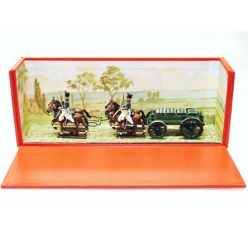 Transport de caissons, 4 chevaux, en coffret diorama