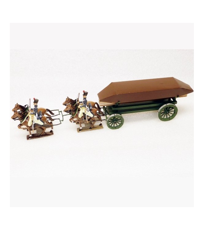 Pont de bateaux, 4 chevaux, en coffret diorama