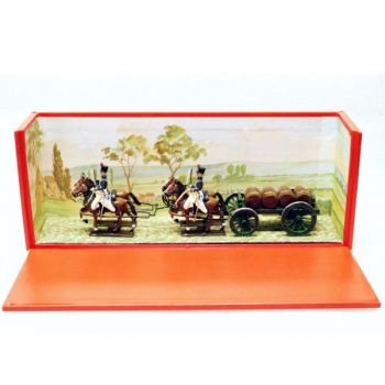 Transport de tonneaux,4 chevaux, en coffret diorama