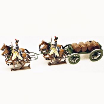 Transport de tonneaux,4 chevaux, en coffret diorama