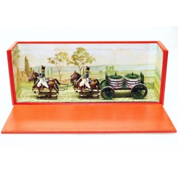 Transport de roues, 4 chevaux, en coffret diorama