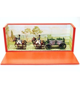 Transport de roues, 4 chevaux, en coffret diorama