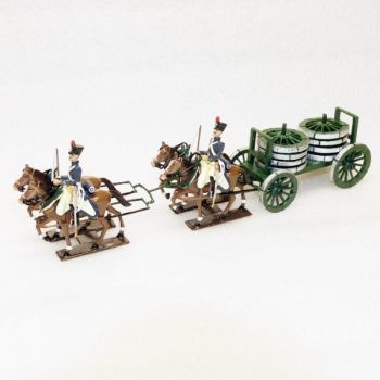 Transport de roues, 4 chevaux, en coffret diorama