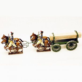 Transport de planches, 4 chevaux, en coffret diorama