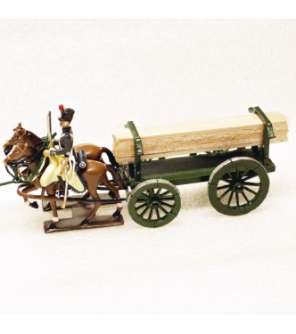 Transport de planches, attelage 4 chevaux