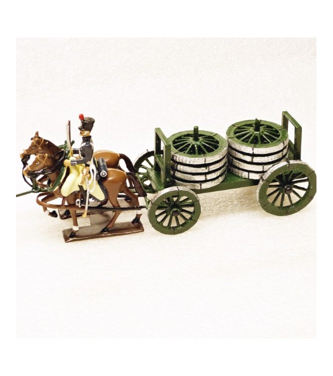 Transport de roues, attelage 4 chevaux