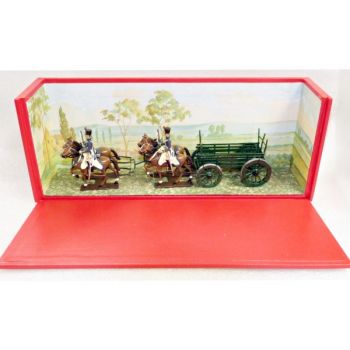 Fourragère hippomobile 4 chevaux en coffret diorama