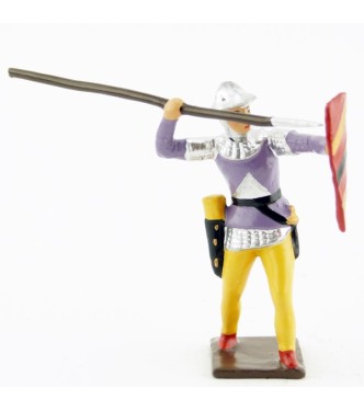 archer anglais avec lance en l'air et bouclier