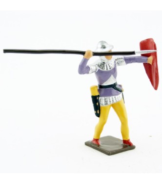 archer anglais avec lance en l'air et bouclier