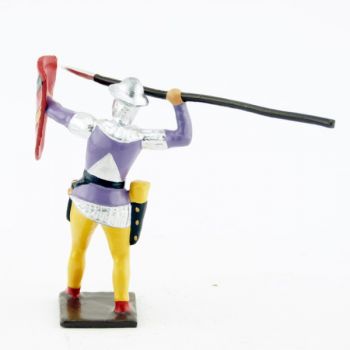 archer anglais avec lance en l'air et bouclier