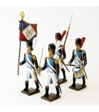Grenadiers de la Légion Piémontaise, ensemble de 4 figurines