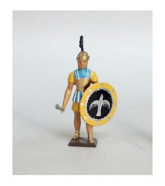 grec avec glaive et bouclier, tunique jaune