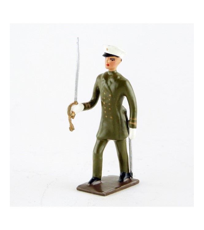 officier des fusiliers marins en tunique kaki