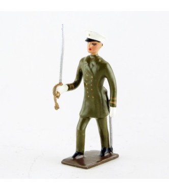 officier des fusiliers marins en tunique kaki