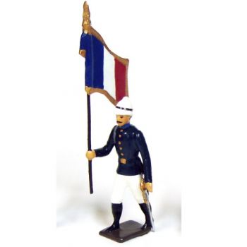 drapeau des tirailleurs sénégalais, tenue bleu et blanc - troupes coloniales