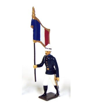 drapeau des tirailleurs sénégalais, tenue bleu et blanc - troupes coloniales