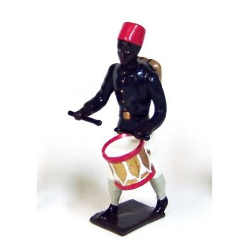 tambour des tirailleurs sénégalais, tenue bleu et blanc - troupes coloniales