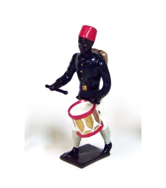 tambour des tirailleurs sénégalais, tenue bleu et blanc - troupes coloniales