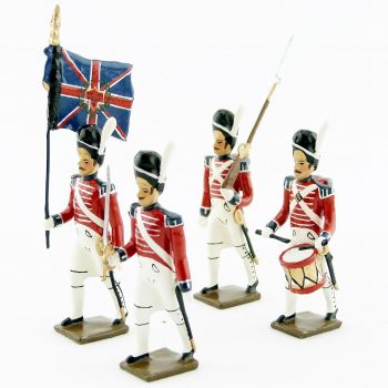 Grenadier anglais 1er rgt (1813), ensemble de 4 figurines