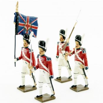Grenadier anglais 1er rgt (1813), ensemble de 4 figurines