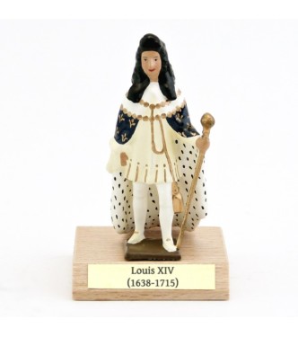 Louis XIV en tenue de Sacre, sur socle bois
