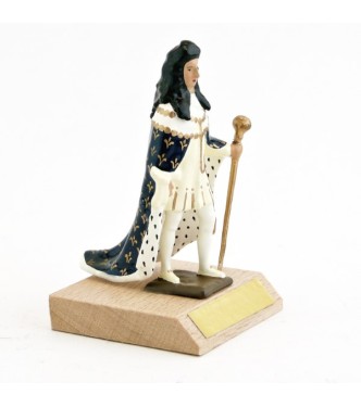 Louis XIV en tenue de Sacre, sur socle bois