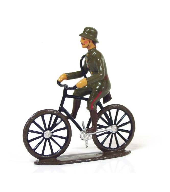 soldat prussien, casque acier (WW2), à bicyclette (0075 Cyc)