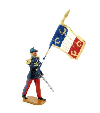 Porte-drapeau au défilé (Saint-Cyr) (S.E.A)