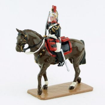 Cavalier sur cheval marron (bai) au pas - Garde Republicaine À Cheval (S.E.A)