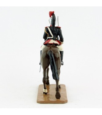 Cavalier sur cheval marron (bai) au pas - Garde Republicaine À Cheval (S.E.A)
