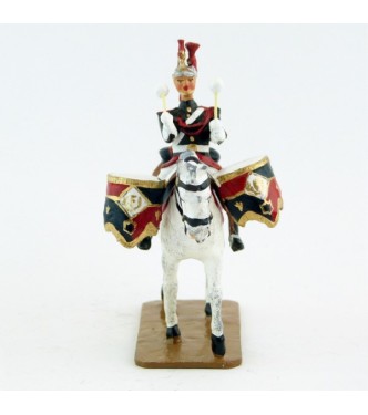 Timbalier sur cheval blanc au pas - Garde Republicaine À Cheval (S.E.A)