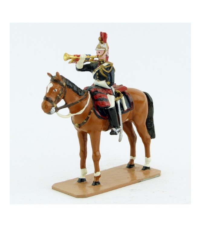 Trompette sur cheval alezan au fixe - Fanfare de la Garde Republicaine (S.E.A)
