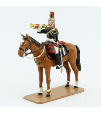 Trompette sur cheval alezan au fixe - Fanfare de la Garde Republicaine (S.E.A)