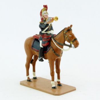 Trompette sur cheval alezan au fixe - Fanfare de la Garde Republicaine (S.E.A)