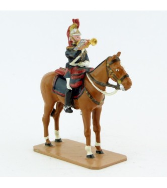 Trompette sur cheval alezan au fixe - Fanfare de la Garde Republicaine (S.E.A)
