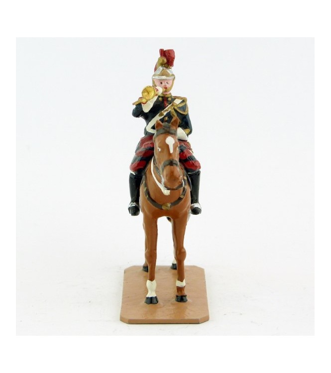 Trompette sur cheval alezan au fixe - Fanfare de la Garde Republicaine (S.E.A)