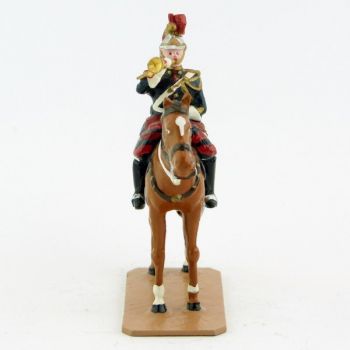 Trompette sur cheval alezan au fixe - Fanfare de la Garde Republicaine (S.E.A)
