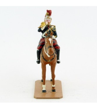 Trompette sur cheval alezan au fixe - Fanfare de la Garde Republicaine (S.E.A)
