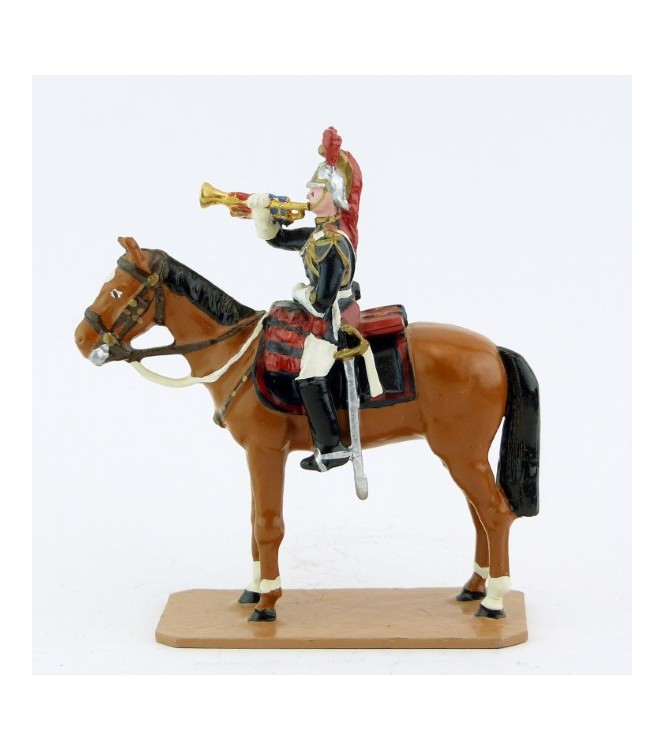 Trompette sur cheval alezan au fixe - Fanfare de la Garde Republicaine (S.E.A)