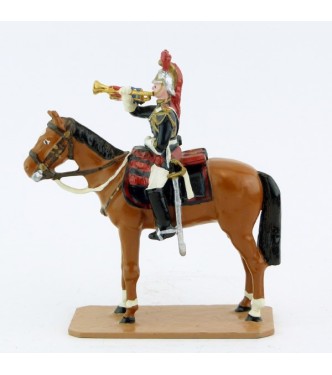 Trompette sur cheval alezan au fixe - Fanfare de la Garde Republicaine (S.E.A)