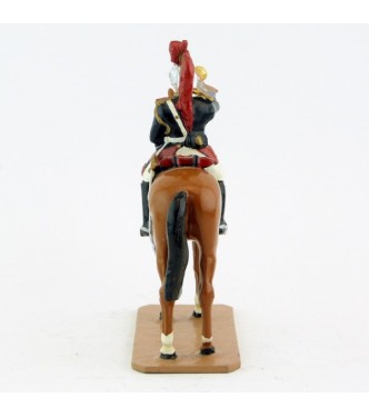 Trompette sur cheval alezan au fixe - Fanfare de la Garde Republicaine (S.E.A)