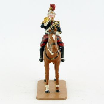 Trompette sur cheval alezan au fixe - Fanfare Garde Republicaine À Cheval (S.E.A